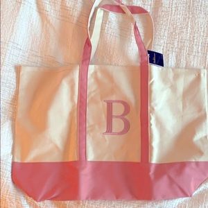 NWT White and Pink “B” Tote